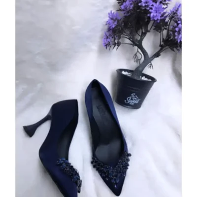 کفش مجلسی زنانه پاشنه بلند لاجوردی استیلتو - 6224