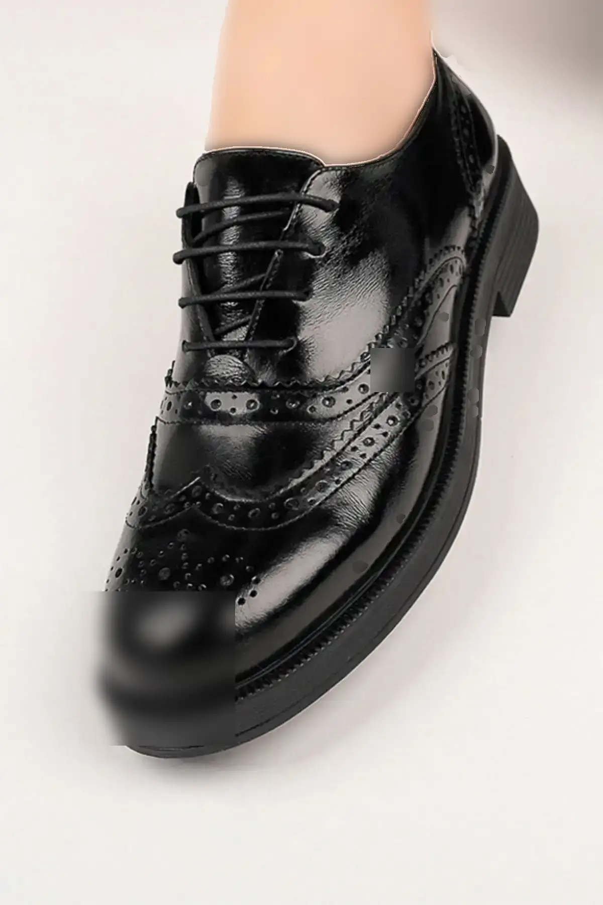 کفش اداری زنانه  آکسفورد  با رویه چرم طبیعی مشکی براق،  آکسفورد  مشکی چرم نرم و چروکیده - 5712 کفش اداری زنانه آکسفورد با رویه چرم طبیعی مشکی براق، آکسفورد مشکی چرم نرم و چروکیده - 5712