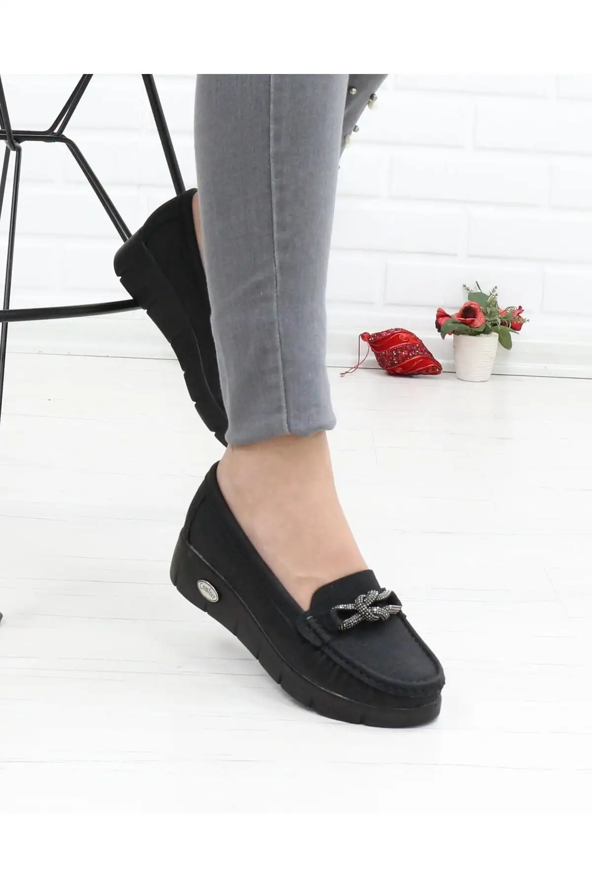 کفش پاشنه بلند زنانه   آناتومیک جین مشکی - 5769 کفش پاشنه بلند زنانه آناتومیک جین مشکی - 5769