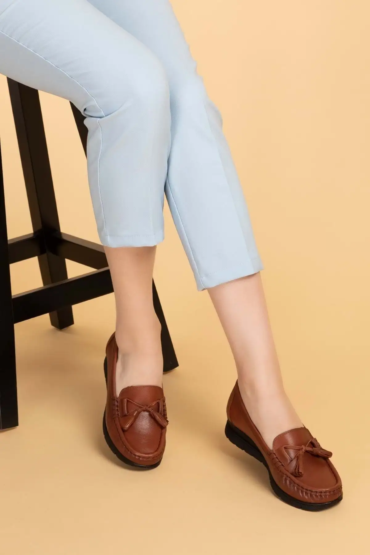 کفش اداری زنانه  لوفر روزمره راحت از چرم طبیعی Pyt.1200 - قهوهای - سایز 37 - 6774 کفش اداری زنانه لوفر روزمره راحت از چرم طبیعی Pyt.1200 - قهوهای - سایز 37 - 6774