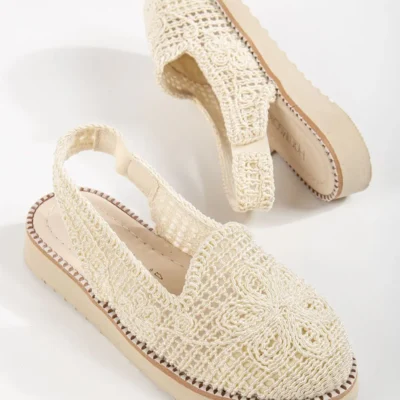 کفش صندل زنانه نیکو با جزئیات بافتنی - 6073