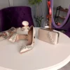 کفش مجلسی زنانه ست کیف و ده عددی، پاشنه‌دار استiletto با ساق شفاف ستاره‌ای 11 سانتی‌متر و تزئین شده با سنگ درخشان. - 6228