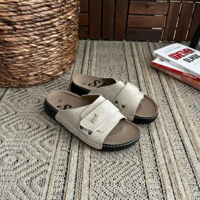 کفش راحتی خانه دمپایی طبی آناتومیک راحت با زیره اورتوپدیک unisex با چسب، مناسب استفاده روزمره و خیابانی. - 6996