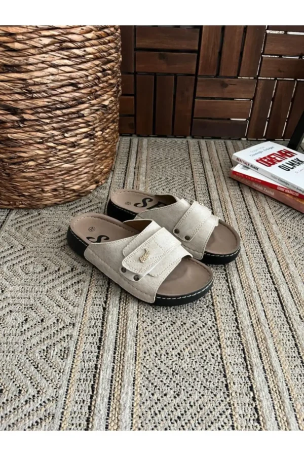 کفش راحتی خانه دمپایی طبی آناتومیک راحت با زیره اورتوپدیک unisex با چسب، مناسب استفاده روزمره و خیابانی. - 6996