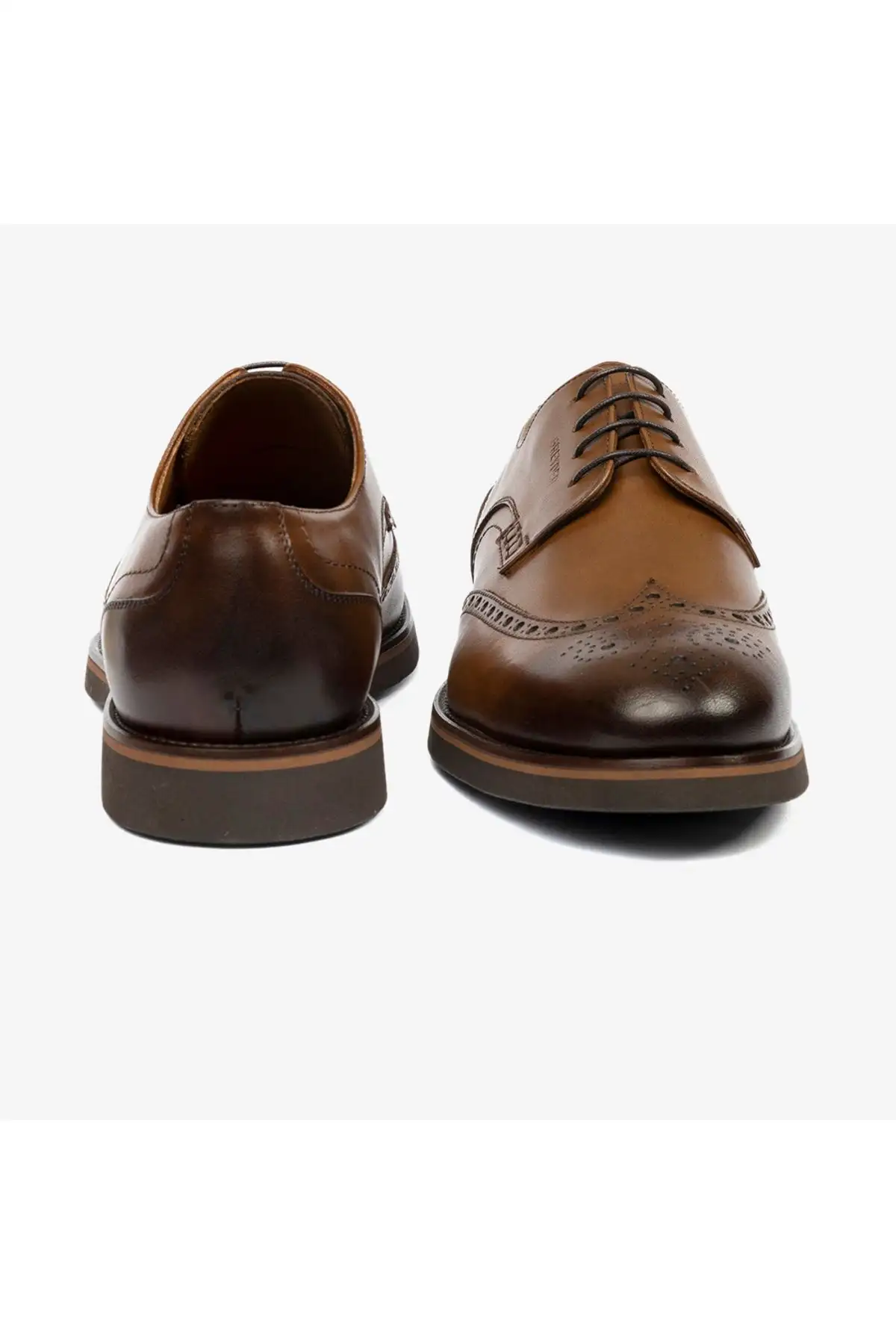 کفش رسمی مردانه کلاسیک قهوه‌ای از چرم طبیعی - 6944