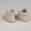 کفش نوزاد پسر بوت ی چرمی با بند لئو - رنگ کرم - 7149