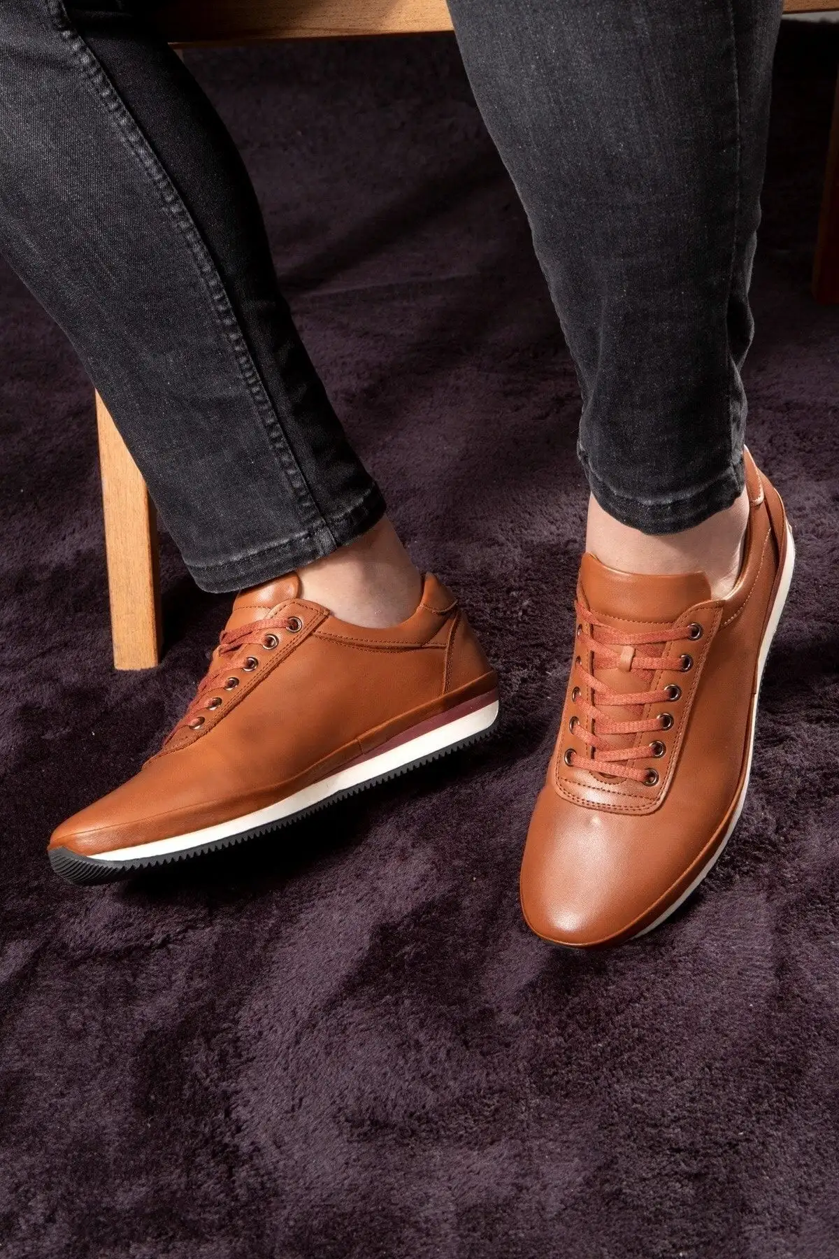 کفش سایز بزرگ مردانه روزمره چرم طبیعی ساده، کژوال، ۱۰۰٪ چرم - 6720