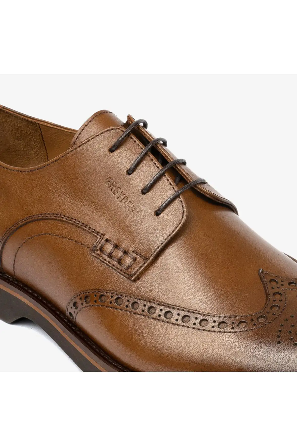 کفش رسمی مردانه کلاسیک قهوه‌ای از چرم طبیعی - 6944