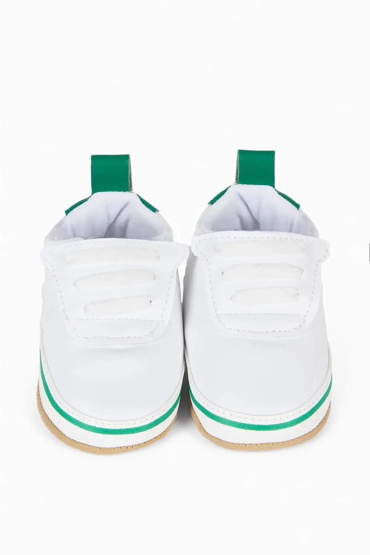کفش نوزاد پسر پاپوش ی با جزئیات سبز و چسبی سفید - کد g-2359 - 5451 کفش نوزاد پسر پاپوش ی با جزئیات سبز و چسبی سفید - کد g-2359 - 5451