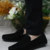 کفش رسمی مردانه 31020 لوافر چرم طبیعی سوئیدی مشکی - 5938