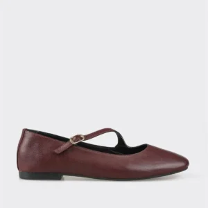 کفش اداری زنانه روزمره چرم bordo - 6775