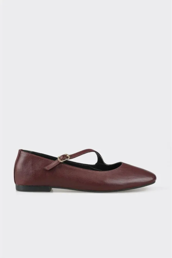 کفش اداری زنانه روزمره چرم bordo - 6775