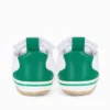 کفش نوزاد پسر پاپوش ی با جزئیات سبز و چسبی سفید - کد g-2359 - 5451