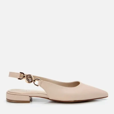 کفش تخت زنانه بابت بژ با پشت باز - 6861