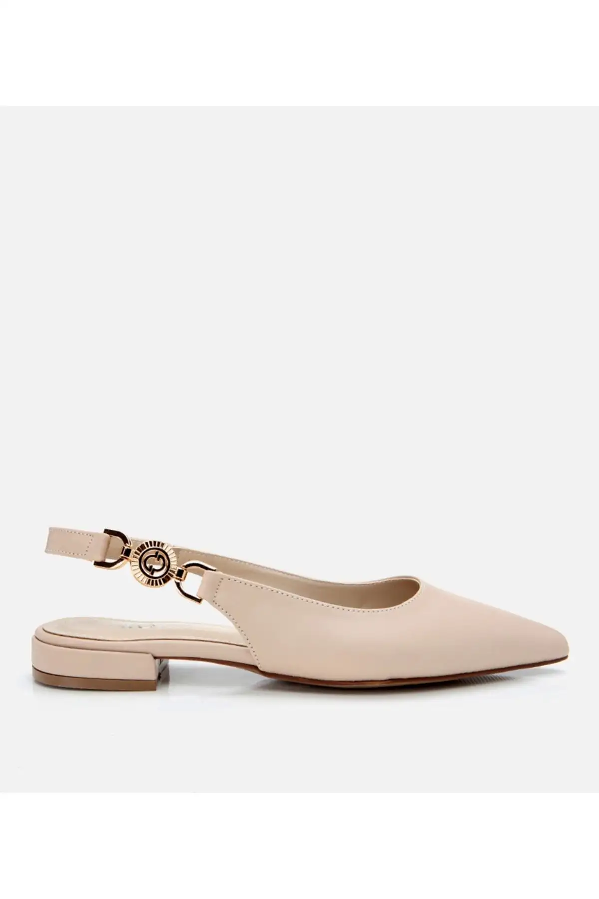 کفش تخت زنانه بابت بژ با پشت باز - 6861 کفش تخت زنانه بابت بژ با پشت باز - 6861