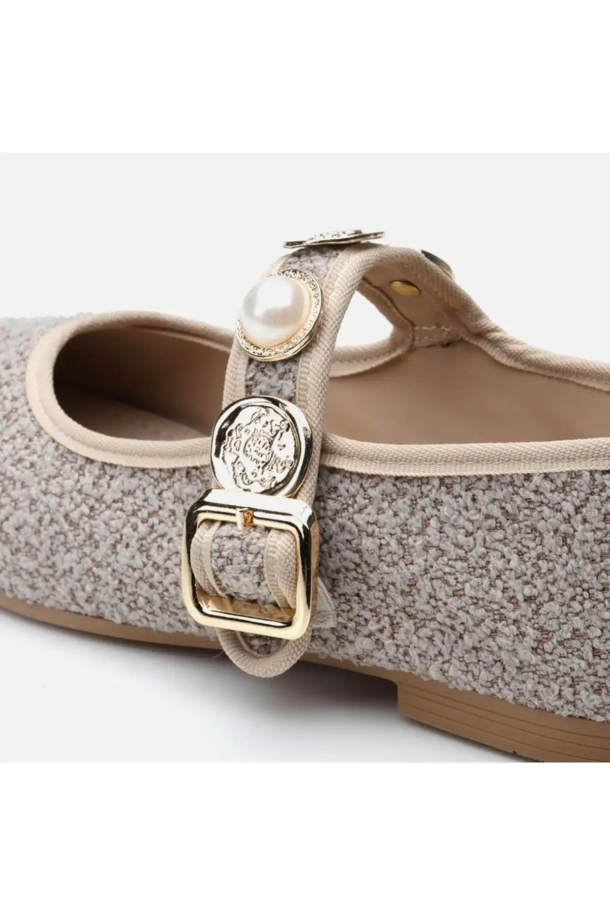 کفش تخت زنانه بالش خز ویژون با سنگ تزئینی - 6866 کفش تخت زنانه بالش خز ویژون با سنگ تزئینی - 6866