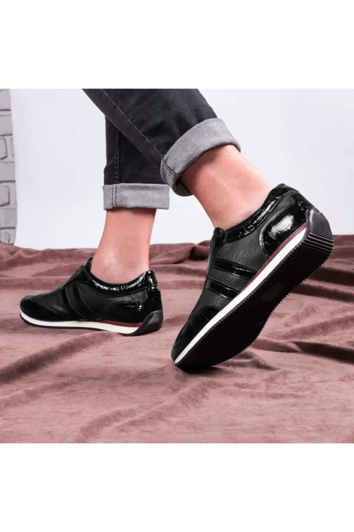 کفش سایز بزرگ مردانه  روزمره  چرمی شیک صنعتی سیاه - 6936 کفش سایز بزرگ مردانه روزمره چرمی شیک صنعتی سیاه - 6936