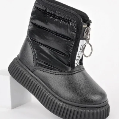 بوت بچگانه بارانی و برفی با کفی راحت، دارای زیپ در جلو و داخلی پشمی برای نوزاد - گارانتی کاندی - 5569