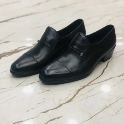 کفش رسمی مردانه کلاسیک بدون بند با پاشنه تخم مرغی ساخته شده از ۱۰۰% چرم، تولید ویژه روز چهارشنبه. - 6458