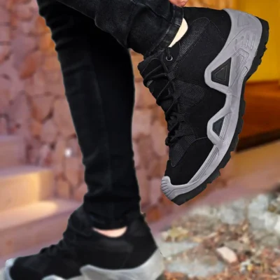 بوت مردانه چکمه کوهنوردی یونی‌سکس با خط‌های خاکستری - 6680