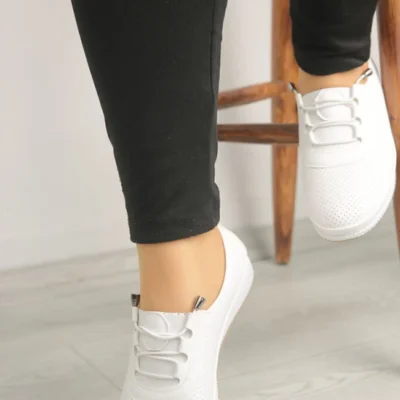 کفش ورزشی روزمره زنانه بربطی با زیره اورتپدی و رویه سوراخ دار - 5543