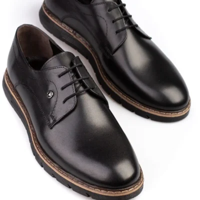 کفش رسمی مردانه واقعی جلدی، با کفی بلند و دوخت. - 6016