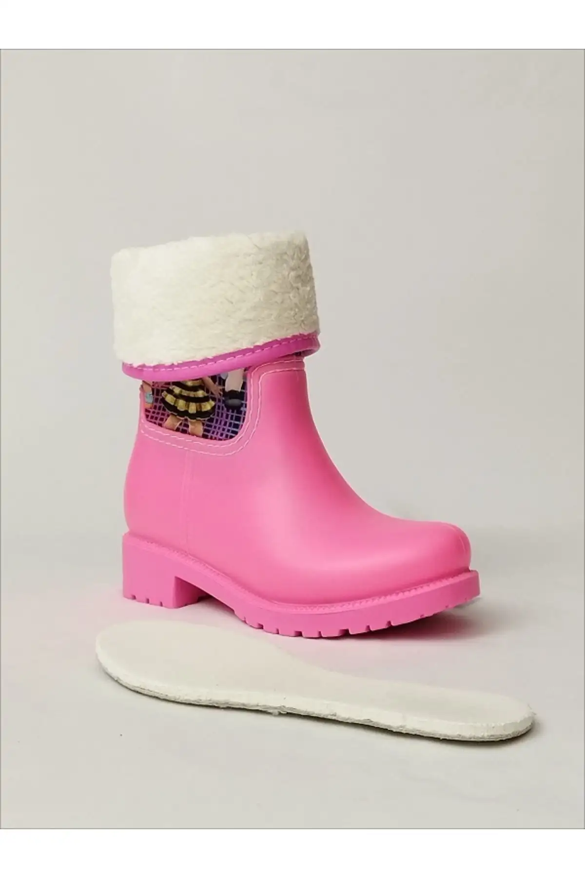 بوت بچگانه چکمههای بارانی دخترانه صورتی با چاپ LOL و ضدآب - 5566 بوت بچگانه چکمههای بارانی دخترانه صورتی با چاپ LOL و ضدآب - 5566