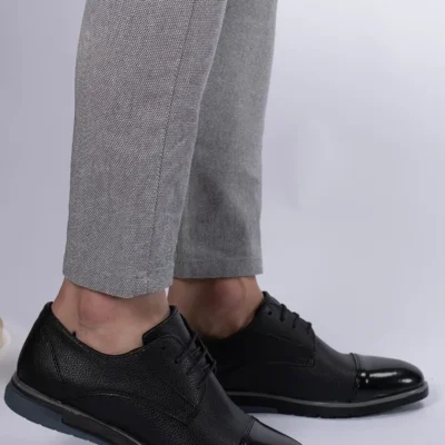 کفش رسمی مردانه کژوال ۰۰۱۲۳۹۷ مشکی چرم مصنوعی - 6024