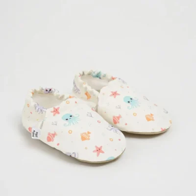 کفش نوزاد پسر 1. پاپوش با زیره ضد لغزش 2. دمپایی خانه 3. مهدکودک 4. پاندوف تابستانی - 5474