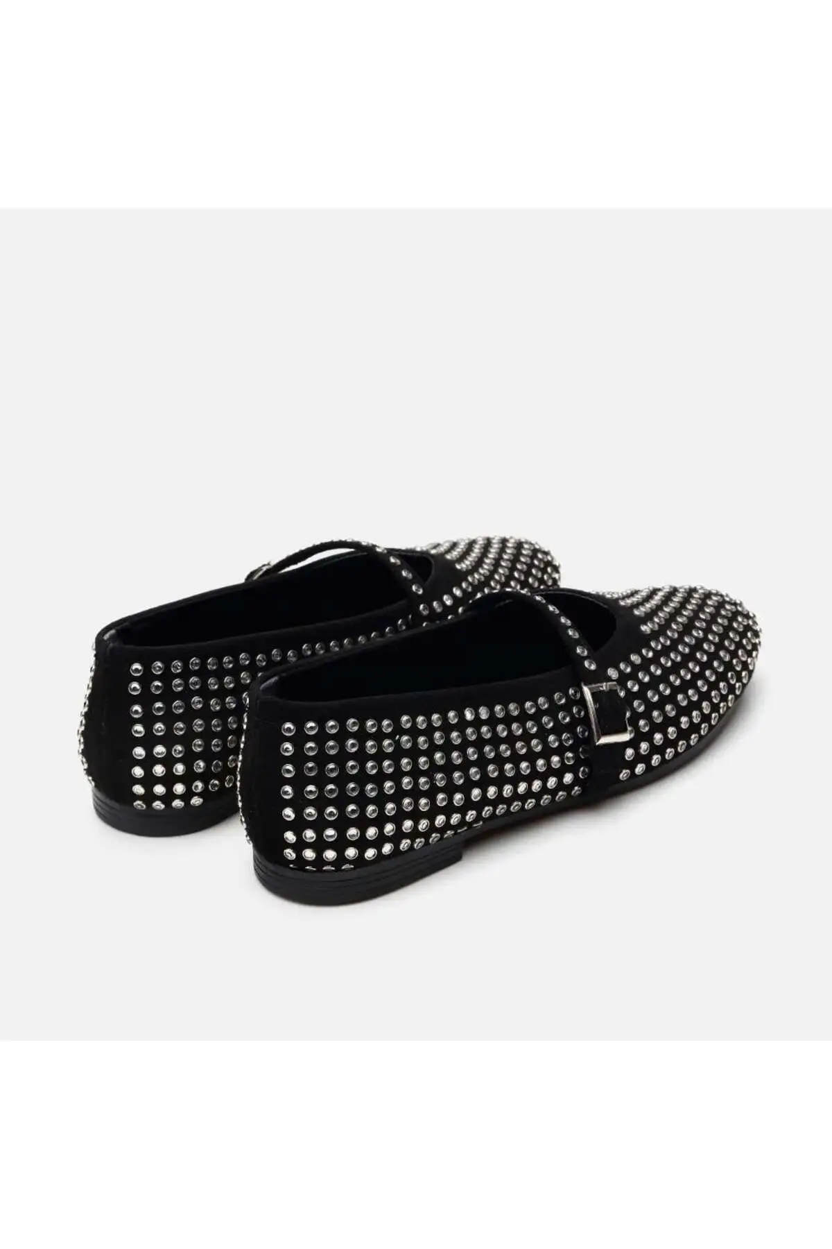 کفش تخت زنانه بابت  با سنگ سیاه - 6869 کفش تخت زنانه بابت با سنگ سیاه - 6869
