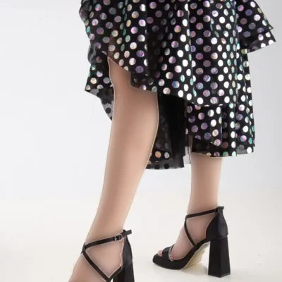 کفش مجلسی زنانه پلتفرم با پاشنه بلند و گوشه‌دار - 6223