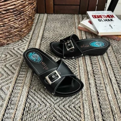 کفش راحتی خانه دمپایی پزشکی زنانه کلاسیک با کفی ژل مناسب برای درمان پاشنهداری - 7008