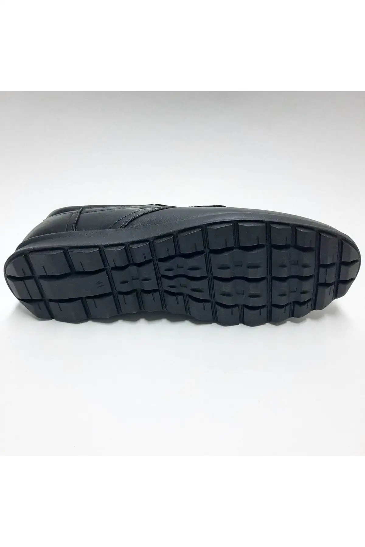 کفش رسمی مردانه دیابتی مشکی بدون بند با کفی ارتوپدیک از چرم طبیعی و زیره لاستیکی - 6362