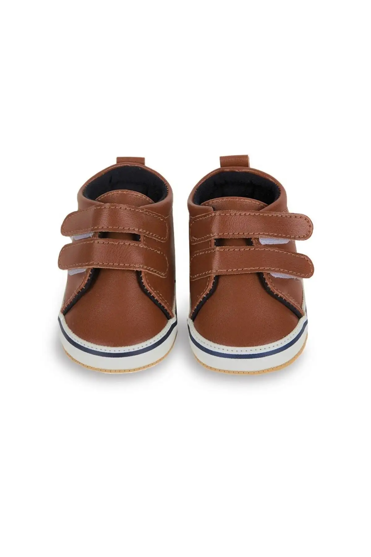 کفش نوزاد پسر  اولین قدم بچهگانه قهوهای برای  بچهها با چسب گرانید. - 5448 کفش نوزاد پسر اولین قدم بچهگانه قهوهای برای بچهها با چسب گرانید. - 5448