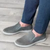 کفش ورزشی روزمره 1. مردانه طبیعی چرم 2. 3. تابستانی 4. لوفر نبوک خاکستری - 5531
