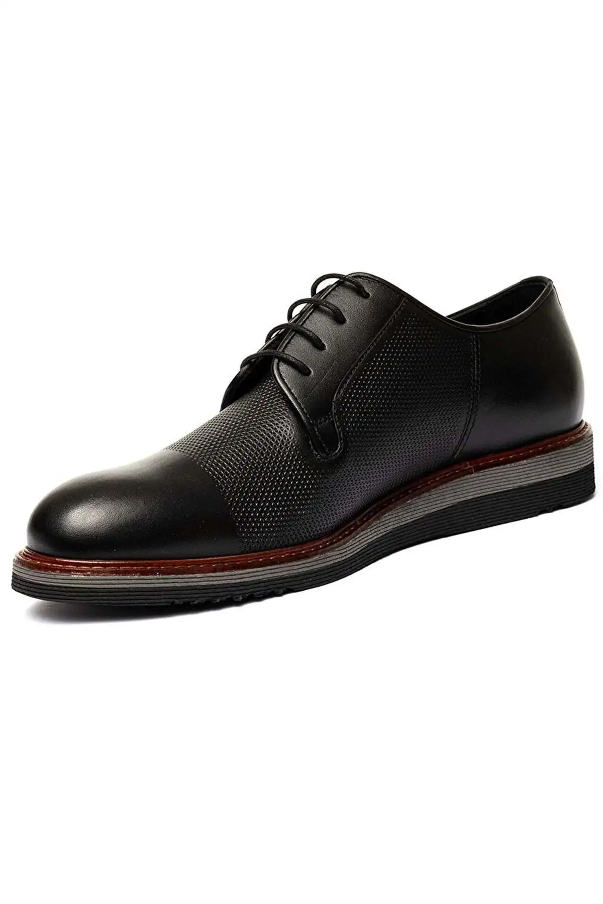 کفش رسمی مردانه کلاسیک مشکی از چرم طبیعی ۳K1KA75130 - 6955