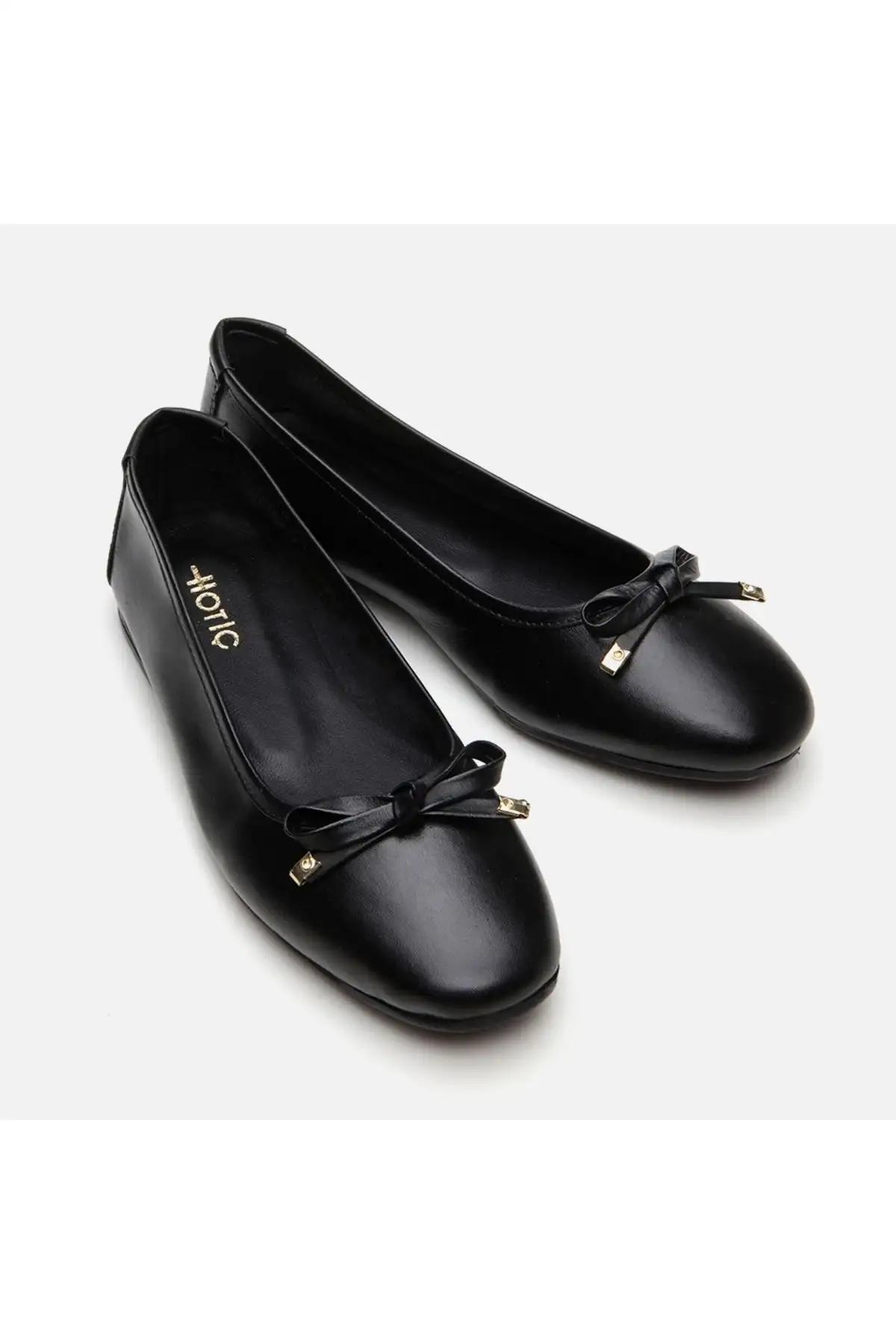 کفش تخت زنانه بافت واقعی چرم مشکی  بالهای - 6870 کفش تخت زنانه بافت واقعی چرم مشکی بالهای - 6870