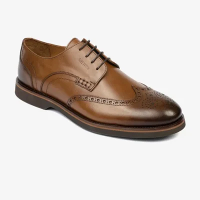 کفش رسمی مردانه کلاسیک قهوه‌ای از چرم طبیعی - 6944
