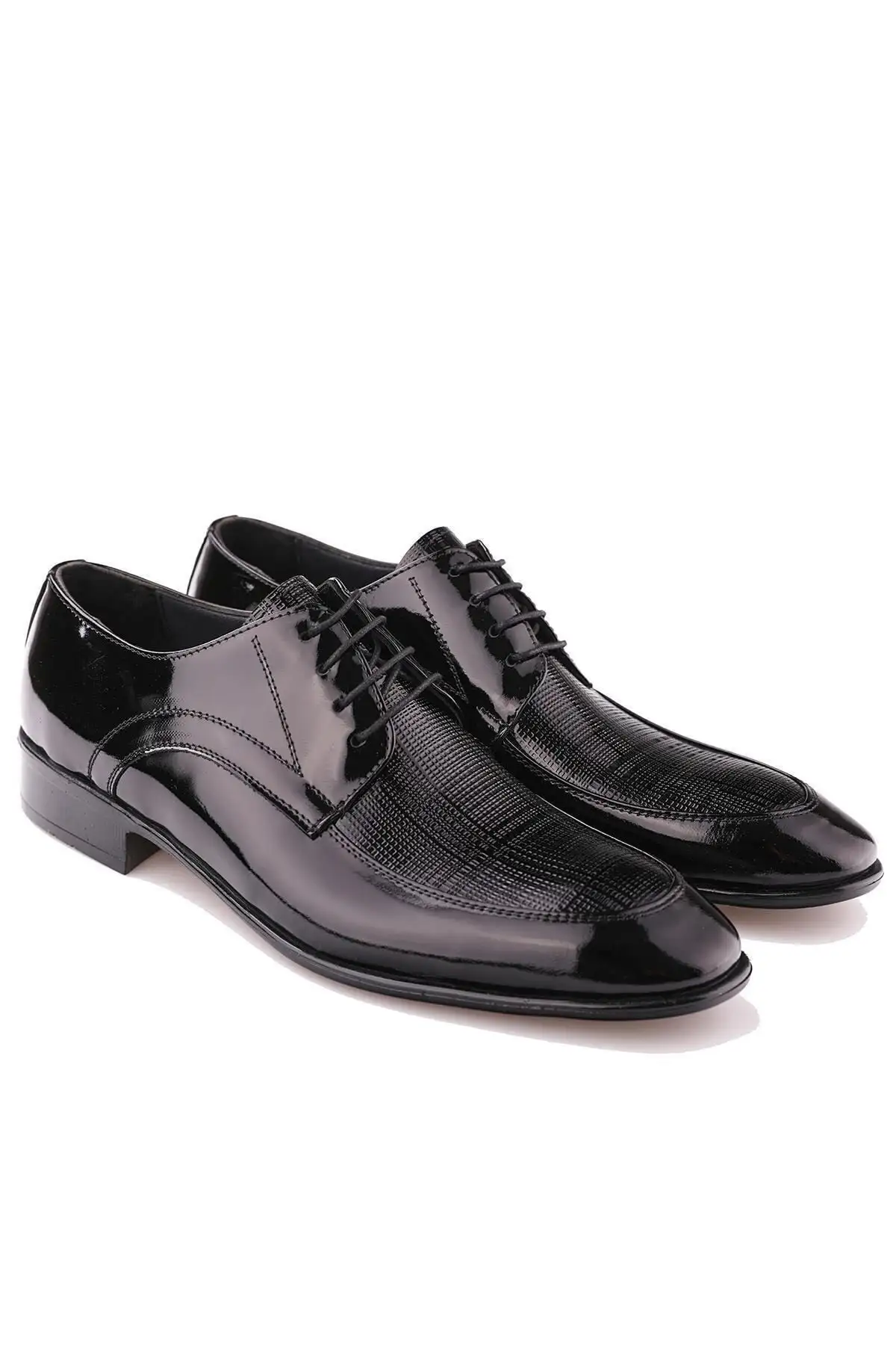 کفش رسمی مردانه کلاسیک چرم طبیعی مشکی - 7019