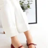 کفش اداری زنانه پاشنه کوتاه با نوک تیز و پشتی بسته و کلاه‌دار - 6270