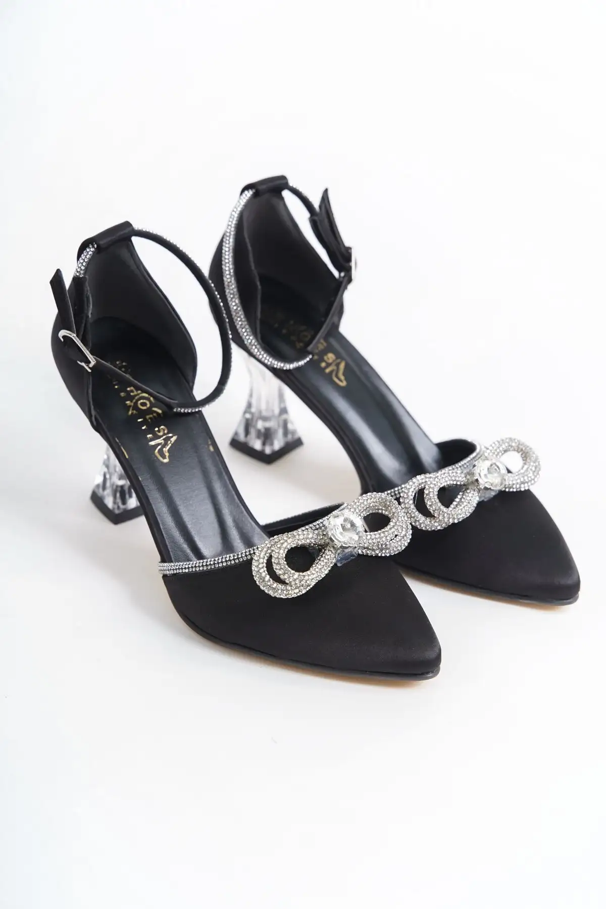 کفش مجلسی زنانه   پاشنه شفاف با پاپیون و سنگهای تزئینی، رنگ مشکی - 6747 کفش مجلسی زنانه پاشنه شفاف با پاپیون و سنگهای تزئینی، رنگ مشکی - 6747