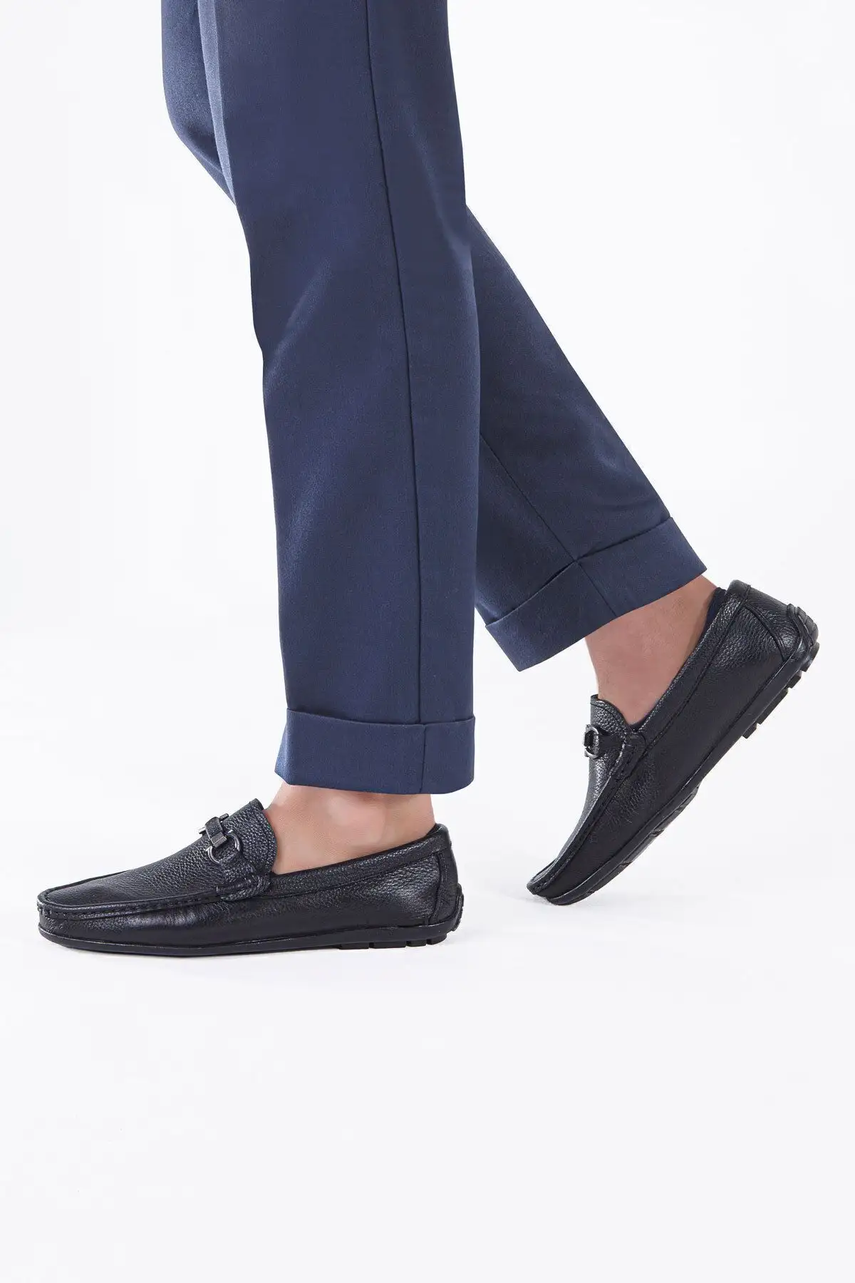 کفش روزمره مردانه فورته loafer جلد طبیعی ۱۰۰% با سگک مشکی - 6047