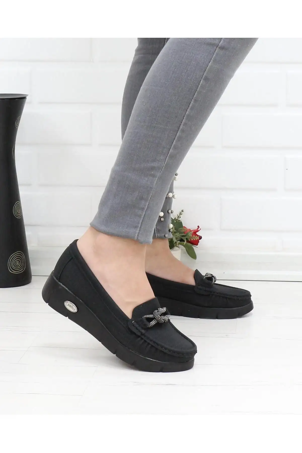 کفش پاشنه بلند زنانه   آناتومیک جین مشکی - 5769 کفش پاشنه بلند زنانه آناتومیک جین مشکی - 5769