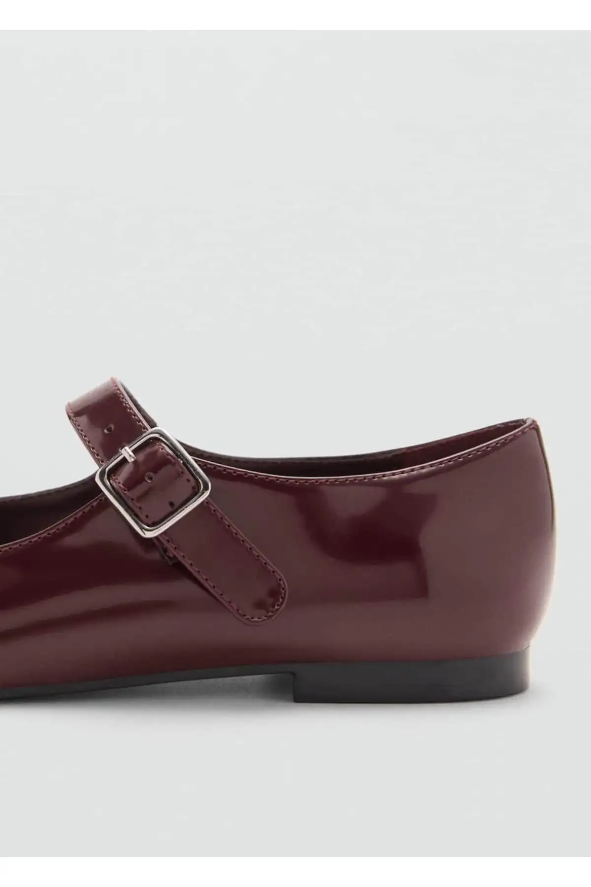 کفش تخت زنانه بابت بند دار با ظاهر روگان - 5827 کفش تخت زنانه بابت بند دار با ظاهر روگان - 5827