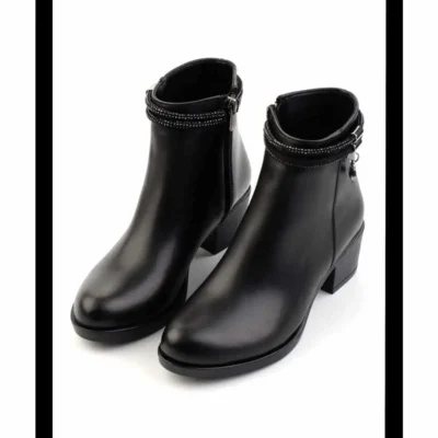 بوت و نیم‌ بوت زنانه پشیده مشکی K02003040009 - 6188