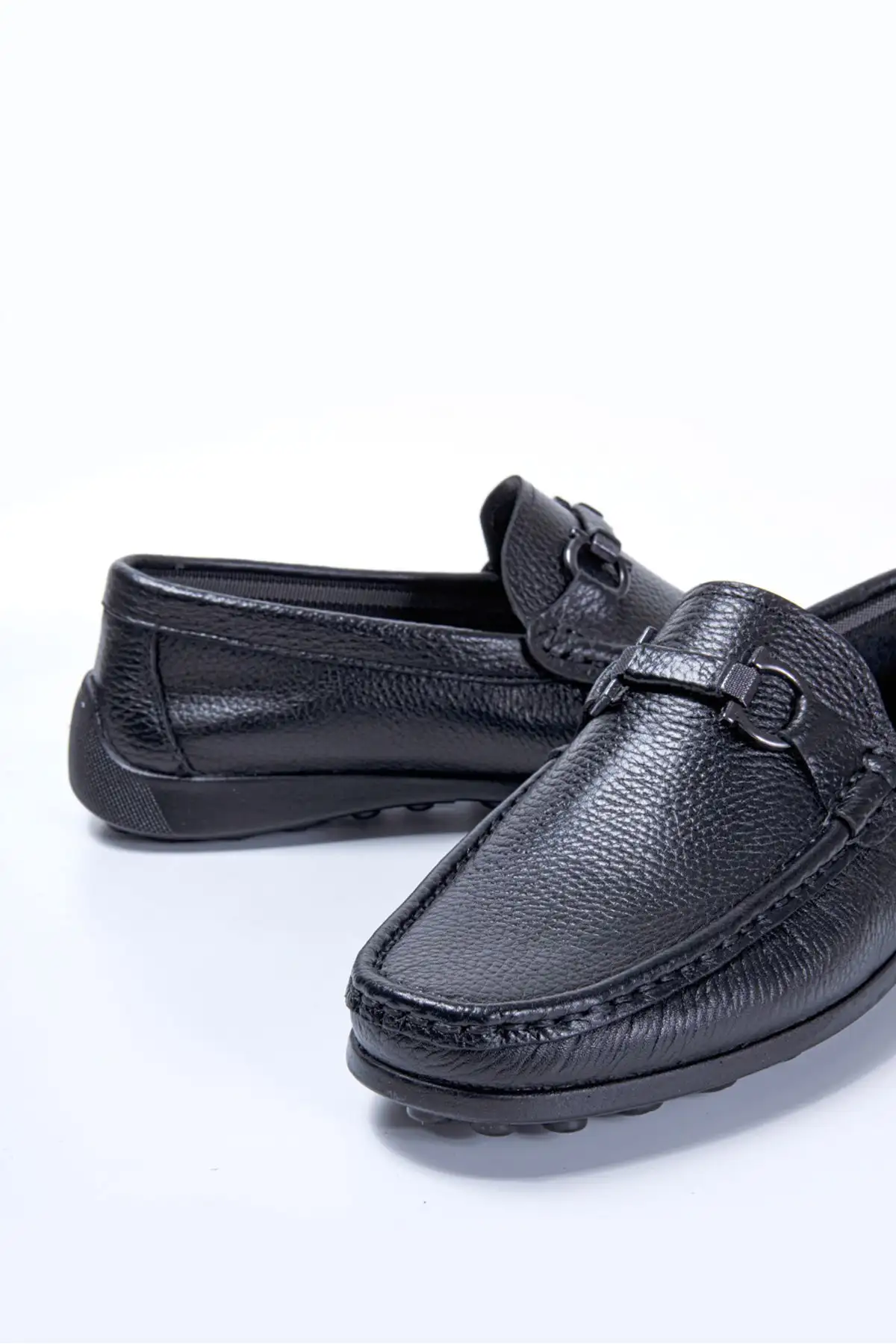 کفش روزمره مردانه فورته loafer جلد طبیعی ۱۰۰% با سگک مشکی - 6047