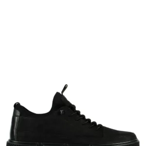 کفش روزمره مردانه مشکی چرم طبیعی مادرید - 6488