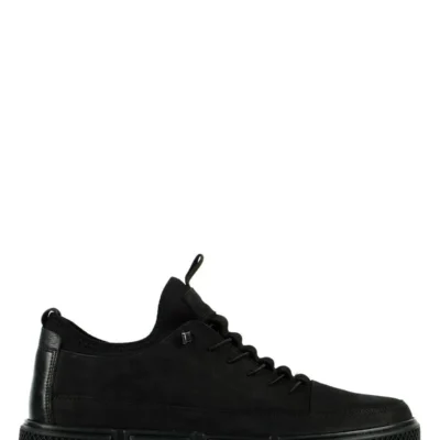 کفش روزمره مردانه مشکی چرم طبیعی مادرید - 6488