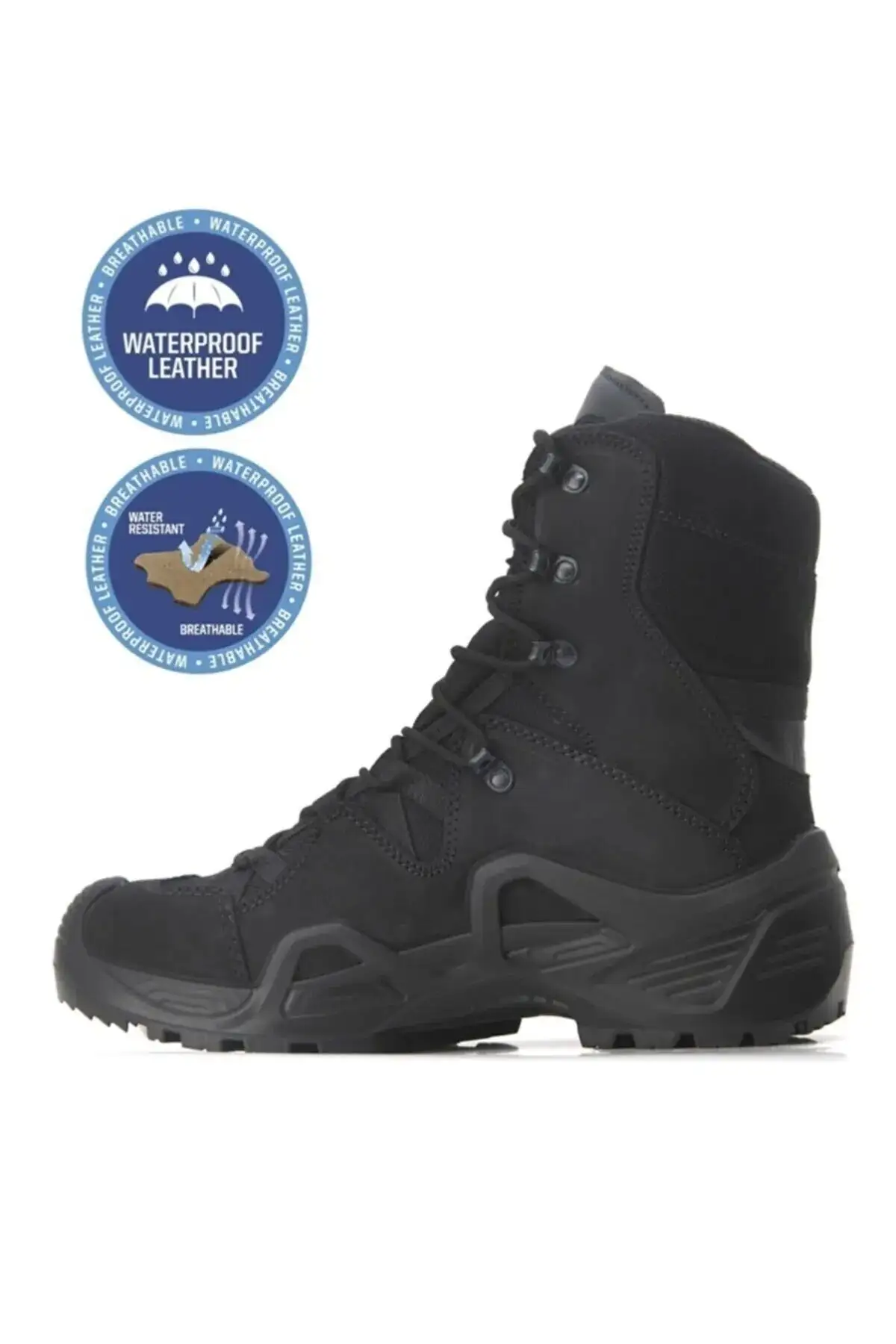 بوت مردانه چکمه نظامی سیاه رنگ ضد آب، کفش کوهنوردی زمستانی ، چکمه تاکتیکی حرارتی ضد آب و سرما. - 6676 بوت مردانه چکمه نظامی سیاه رنگ ضد آب، کفش کوهنوردی زمستانی ، چکمه تاکتیکی حرارتی ضد آب و سرما. - 6676