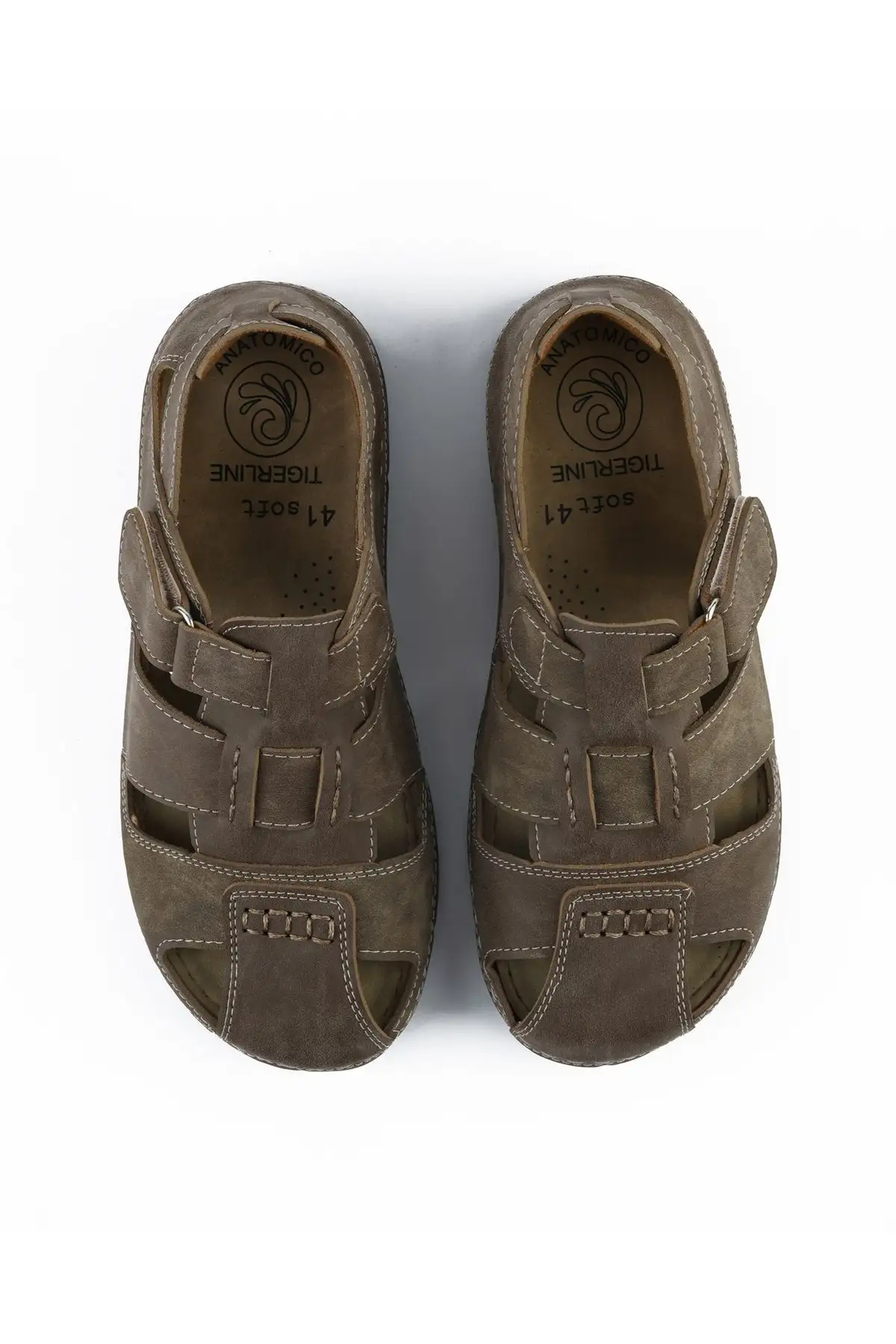 کفش سایز بزرگ مردانه صندل TL181 رنگ بژ صندل راحتی روزمره - 5649